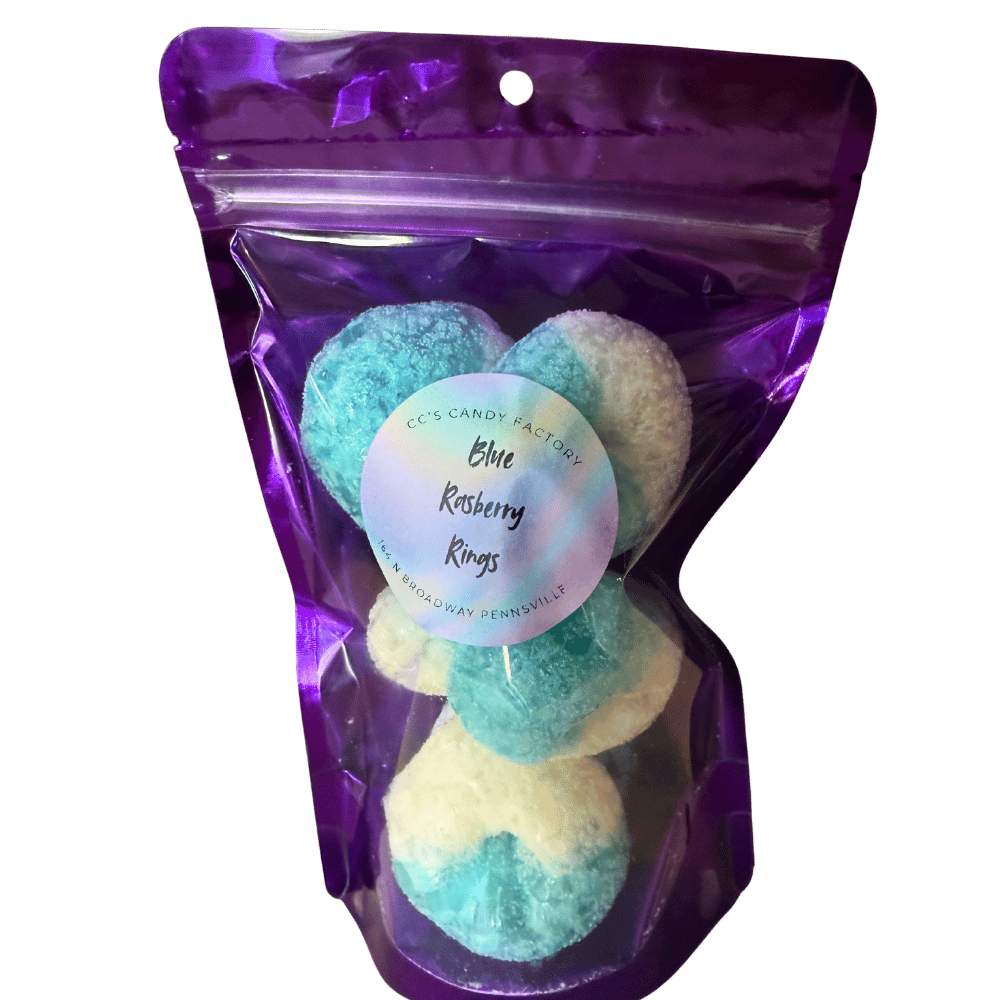 Freeze Dried Blue Raspberry Rings | Freeze Dried Candy