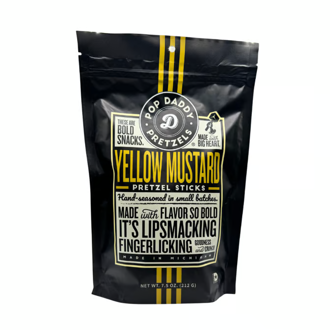 Pop Daddy Yellow Mustard Pretzels – CC’s Candy Factory | Pretzels