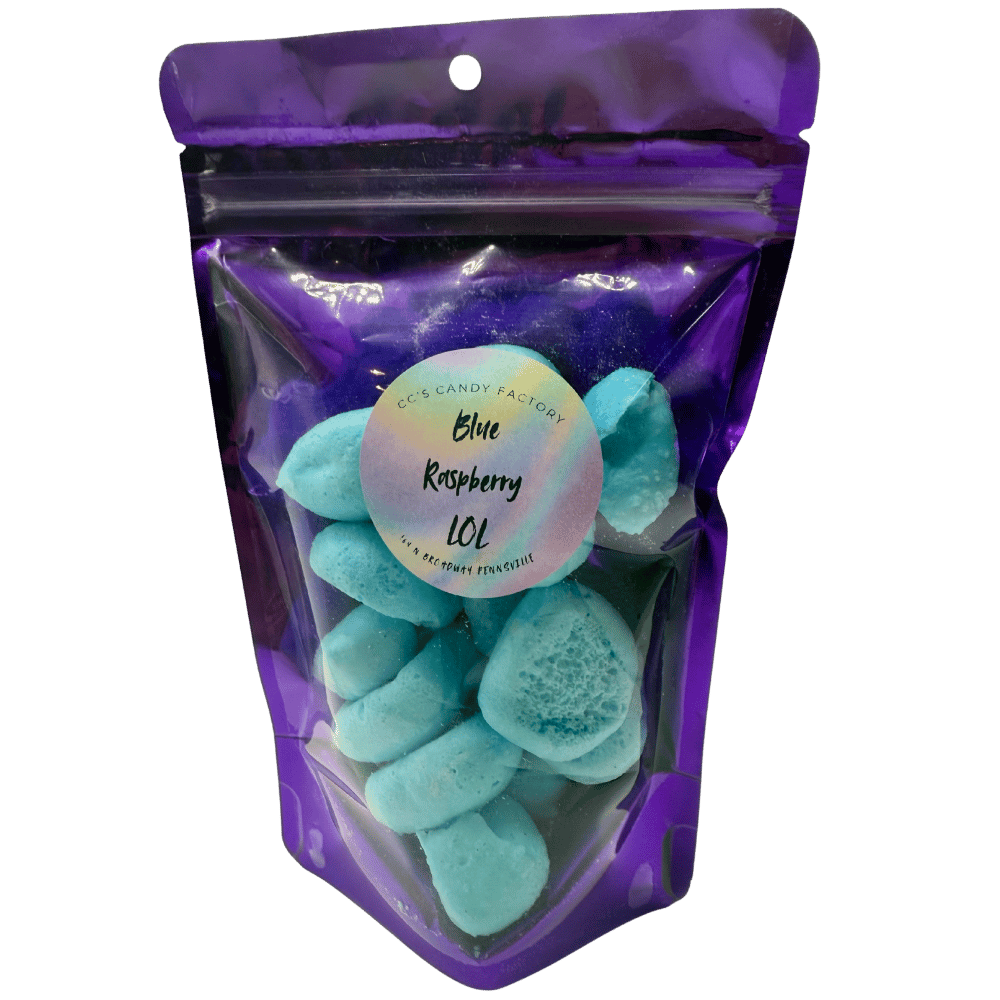 Blue Raspberry LOL Taffy | Freeze Dried Salt Water Taffy | Freeze Dried Candy